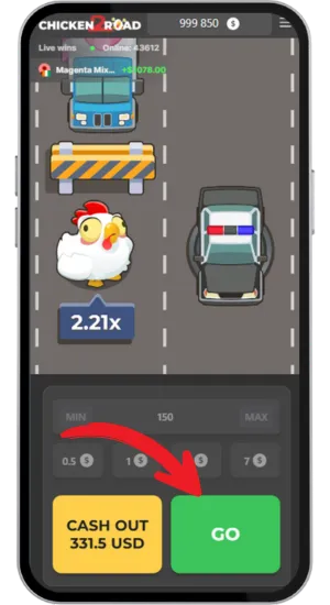 Pantalla del juego Chicken Road 3