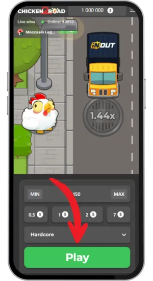 Botón Jugar en Chicken Road 3
