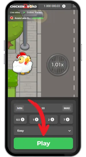 Play button in Chicken Road 3