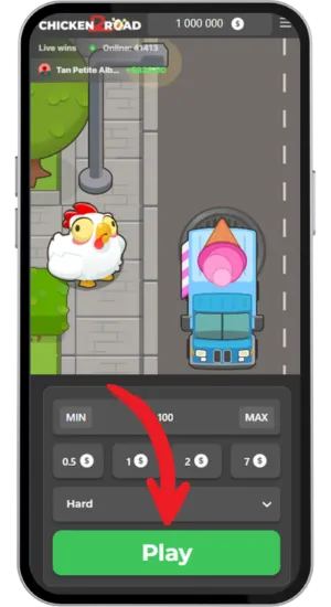 Spielen Button in Chicken Road 3